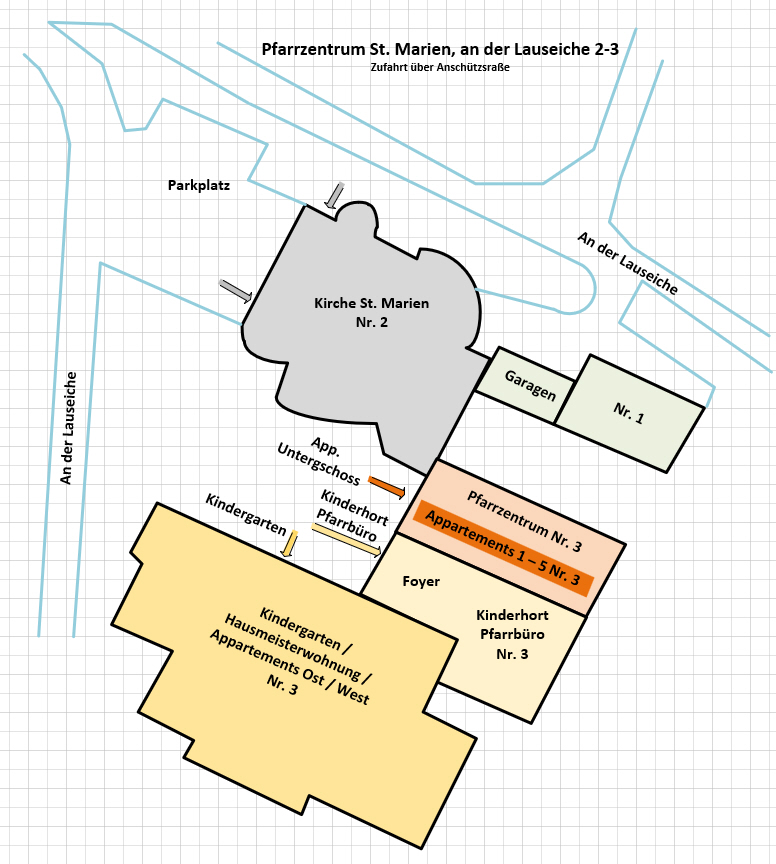 St. Marien Pfrarrzentrum Übersichtsplan